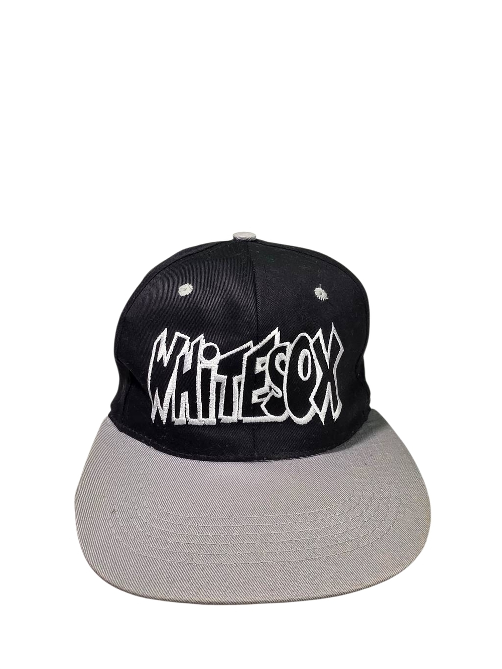 Vuntage White Sox Black & Gray Snapback Hat